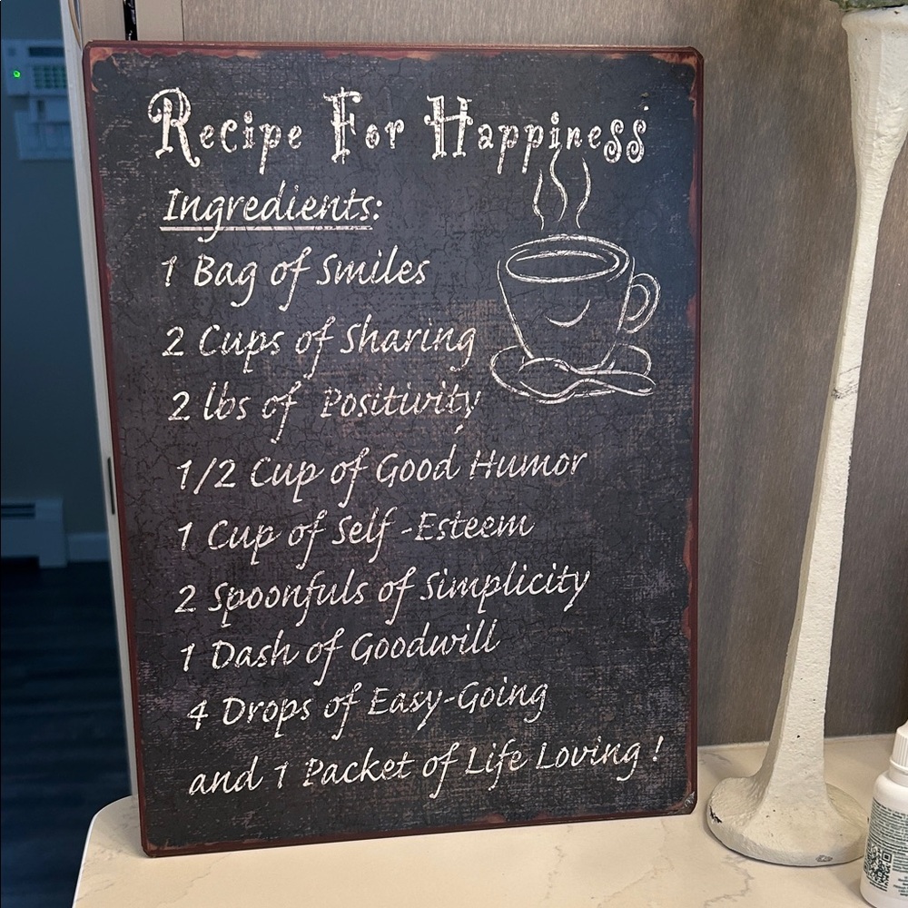 Metal sign distressed for a loving home